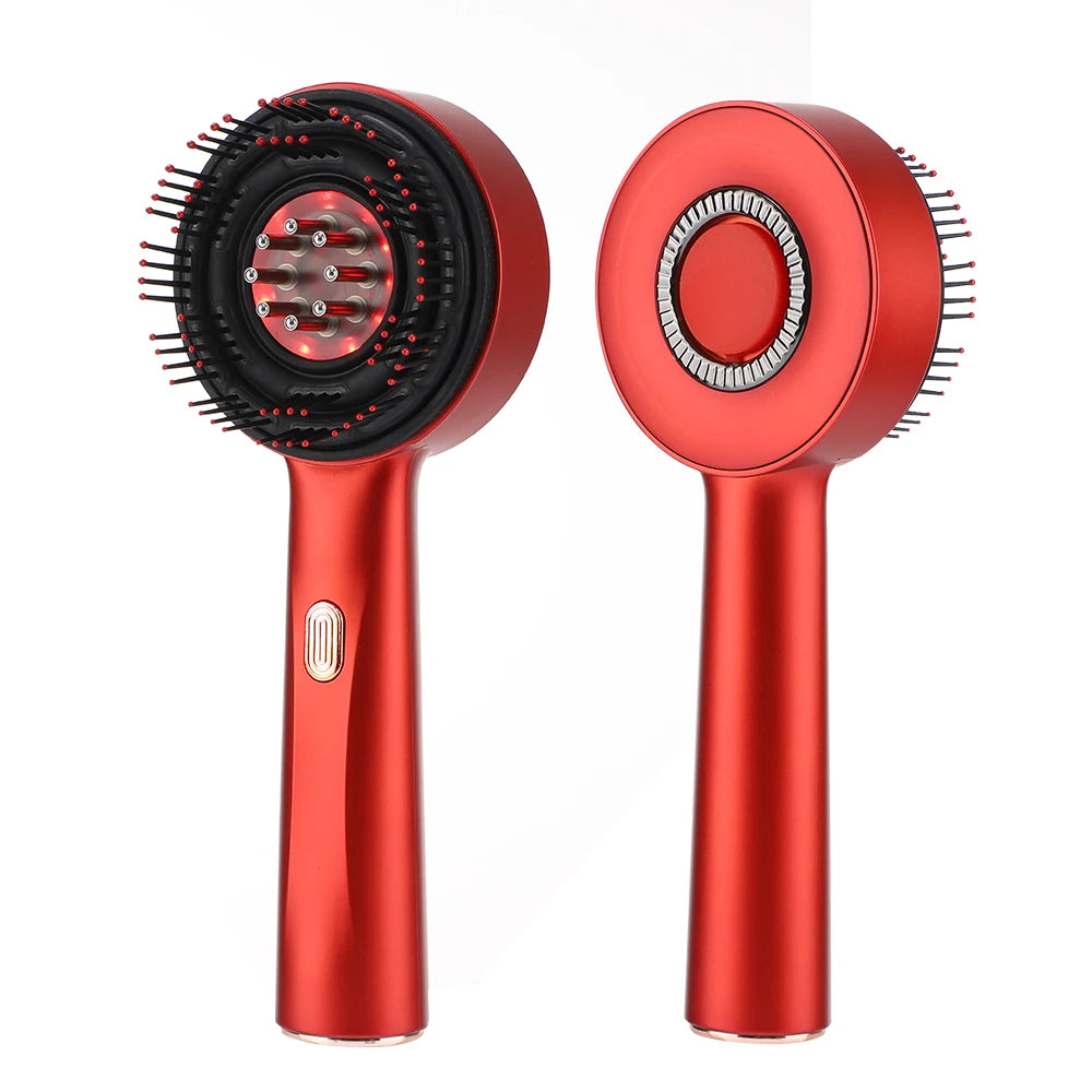 3-in-1 Electric Scalp Massager Comb – Red Light Therapy & Essence Oil Dispenser for Hair Follicle Revitalization