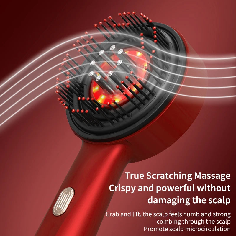 3-in-1 Electric Scalp Massager Comb – Red Light Therapy & Essence Oil Dispenser for Hair Follicle Revitalization